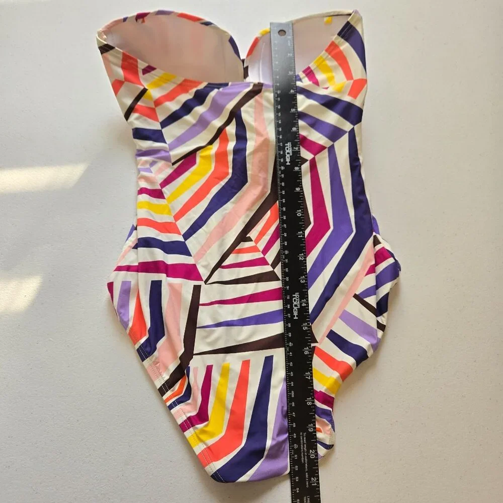 Kate Spade Geobrella One‎ Piece Swimsuit Womens Small Geometric Colorful Mod